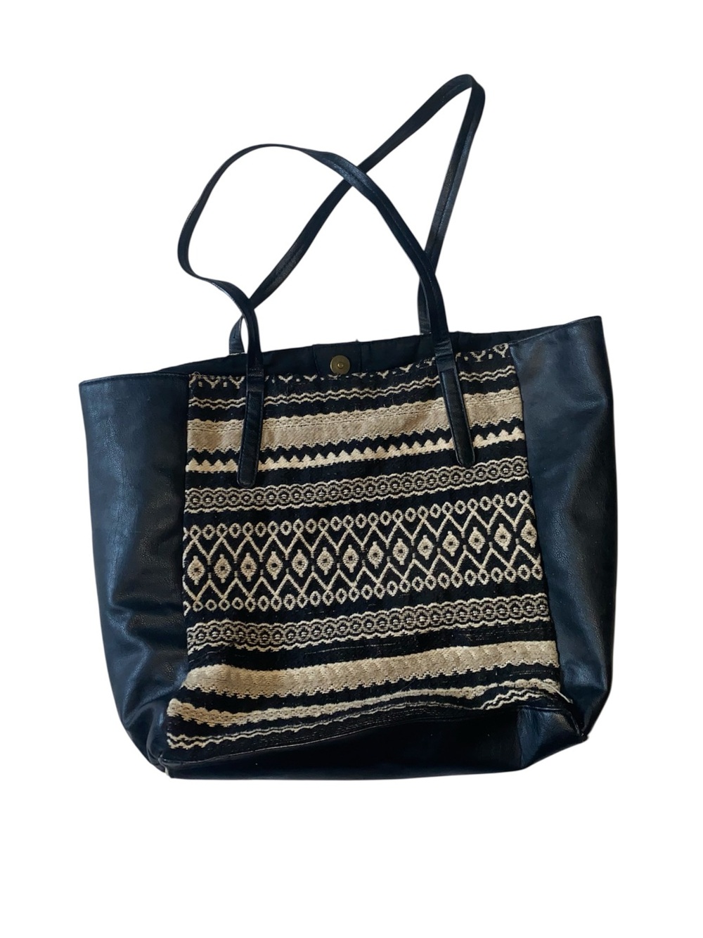 Black & beige interlaced tote  NEW
